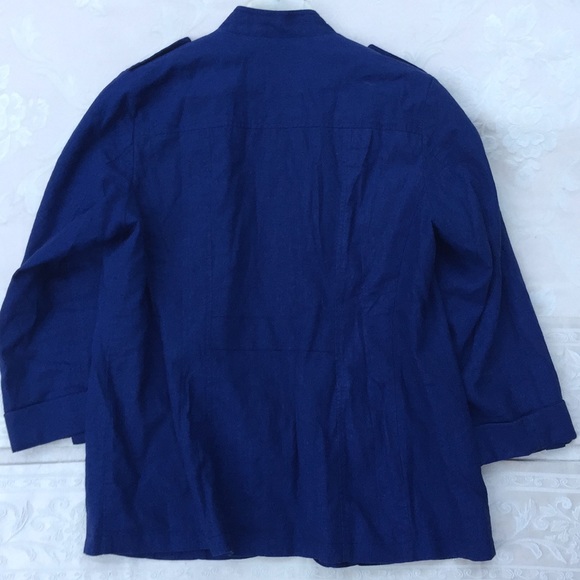 Coldwater Creek Navy Linen-Blend Blazer.18263 - Picture 3 of 3